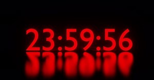 Digital Red Alarm Clock Timekeeper or Watch Chronometer Animation Animated Stopwatch Countdown 5