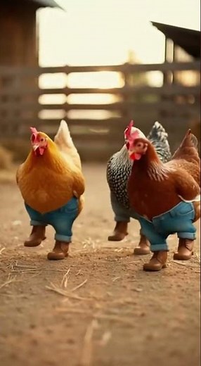 Real Chickens Dancing in Boots.WHY IS THIS SO FUNNY! #hashtags #memes #funnyanimal #nature #funny