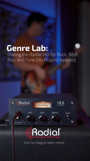 Our latest blog post takes the Radial HDI for a spin across genres and styles. This high-quality preamp and DI leverages premium Jensen transformers and a unique Color control to help artists nail the perfect performance on any instrument and genre offering exceptional creative flexibility. Check out our HDI Genre Lab Blog for a deep dive into how the HDI helps artists stay #TrueToTheMusic in any style. https://www.radialeng.com/blog/recording-without-compromise-gear-that-preserves-your-performa