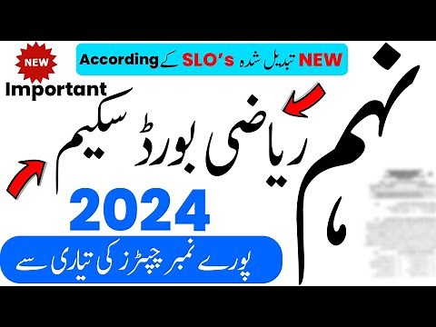 Maths Scheme 9th Class 2024 | 9th Class Math Pairing Scheme 2024