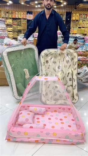 Soft Baby Bed with Mosquito Net | Perfect for 👶 #shorts #viral #bedset