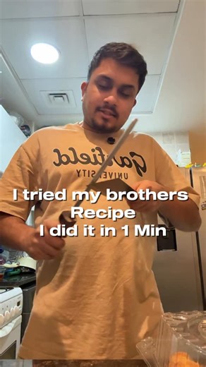 Karthik | Comedy • Cooking • Relatable Content on Instagram: "I tried 😭 My brothers going to kill me 😤🥲 #homechef #easytomake #midnightsnack"