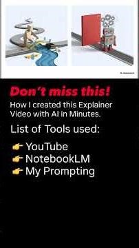 How to generate AI Explainer Videos in Minutes with NotebookLM. #ai #learning #tutorial