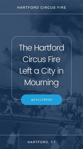 The Hartford Circus Fire Left a City in Mourning #connecticut #tragic #circus #fire #history In 1944, fire swept through the Ringling Brothers and Barnum & Bailey Circus tent in Hartford, killing 167 and injuring more than 700 — the deadliest man-made disaster in Connecticut’s history. The big top was consumed in minutes, leaving families to search for loved ones at the Armory morgue. Investigators believe the blaze began with a discarded cigarette. Today, a memorial stands where the tent once f