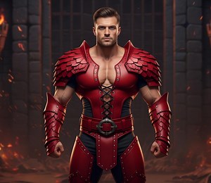 Red Genuine Leather Warrior Chest Armor , Handmade Gothic Fantasy Costume - Etsy