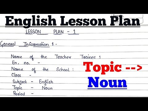English Lesson Plan || Topic - Noun