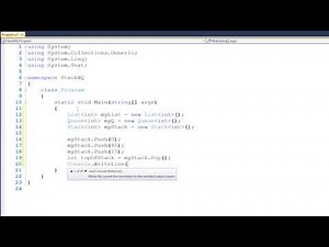 Tutorial 20.2 - Stacks and Queues in C#