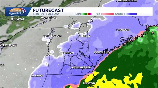New Hampshire hourly weather: Track heavy snow Tuesday