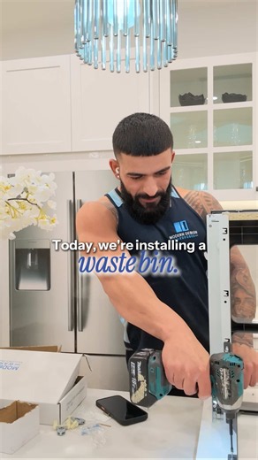 Double Waste Bin System for Organized Kitchens