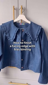 Save this post for when you need it! 📌 Here’s how to use bias binding to create an extra special finish the lower edge of a facing. Use this as an alternative to overlocking (serging) or zigzag finish on the inside of an unlined garment such as the Noa pinafore, Sonny jacket or Arielle skirt 🪡 Here I’m using 12mm (1/2in) double fold binding, or you could go a little wider. See my previous Reel for how I made the binding from leftover Liberty fabric 🌸 Let me know if you plan to try this on you