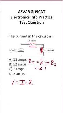 Ohm's Law: ASVAB/PiCAT Electronics Information Practice Test Question #acetheasvab #grammarhero