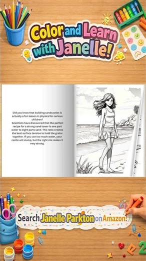 Children on the beach coloring scenes with calm summer moments