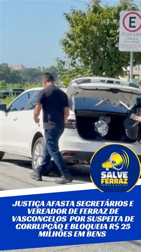 Salve Ferraz on Instagram: "BUSCA E APREENSÃO NA PREFEITURA DE FERRAZ DE VASCONCELOS 🚨🚨 A Justiça determinou o afastamento imediato de secretários municipais e de um vereador de Ferraz de Vasconcelos, na Grande São Paulo, além do bloqueio de quase R$ 25 milhões em bens de agentes públicos e de empresários. Promotores e policiais militares cumprem desde o início da manhã ordens de busca e apreensão determinadas pelo juiz João Luis Calabrese, da 3ª Vara de Ferraz de Vasconcelos, nas sedes das se
