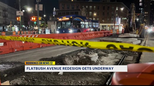 Work begins on Flatbush Avenue bus lanes aimed at faster B41 rides