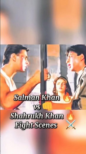 Hindi Dialogue 👿 | Salman vs Shahrukh 🔥 | salman & srk fight scene ☠️ | Karan Arjun Movie #shorts