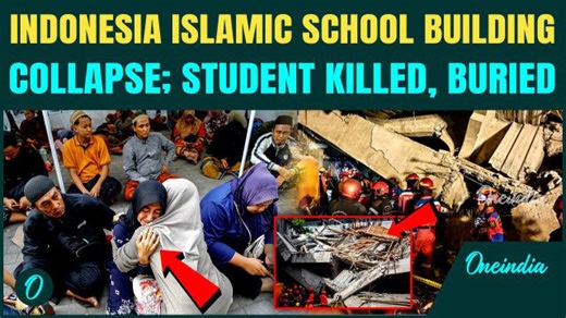 School building in East Java, Indonesia, collapsed during afternoon prayers