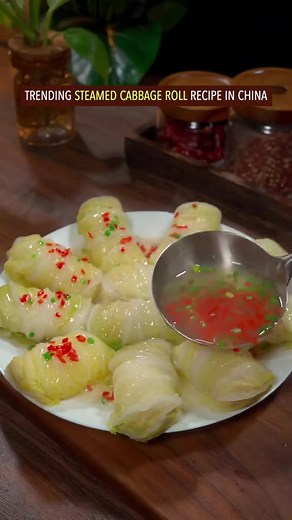 Trending steamed cabbage roll recipe in China, have you ever seen it before #recipe #chinesefood #cooking #reels | Street Food The World