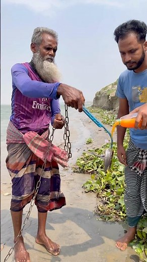 Traditional fishing method from riverside ￼47 #fishinglife #hook #bait