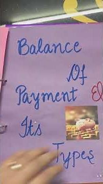 Economics Project Idea | Balance of payment project #bopproject #class12 #economicsproject