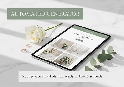 Personalized Wedding Planner Generator | Google Sheets + PDF (digital Download) - Etsy
