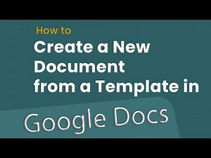 How to Create a New Document in Google Docs | Google Documents | GDocs | Google Word from a Template
