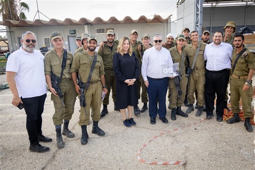 "We went to inspire and came back inspired. " Aish CEO Rabbi Steven Burg, COO Hillel Scheinfeld, CMO Jamie Geller and Executive Director Rabbi Ben Gonsher embarked on a journey to share hope and inspiration with IDF soldiers on the frontlines of the war and to visit the injured at Soroka Hospital. Following the visit in the South, they met with the Minister of Diaspora Affairs Amichai Chikli to discuss what Aish is doing online to fight the hate and vitriol that has come to light since the onset