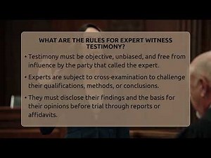 What Are The Rules For Expert Witness Testimony? - Justice System Explained