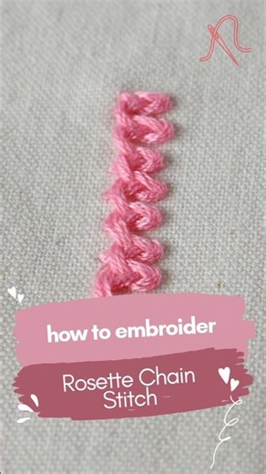 Rosette Chain Stitch in 60 Seconds 🧵 #Embroidery #ChainStitch #EmbroideryTutorial #HandEmbroidery