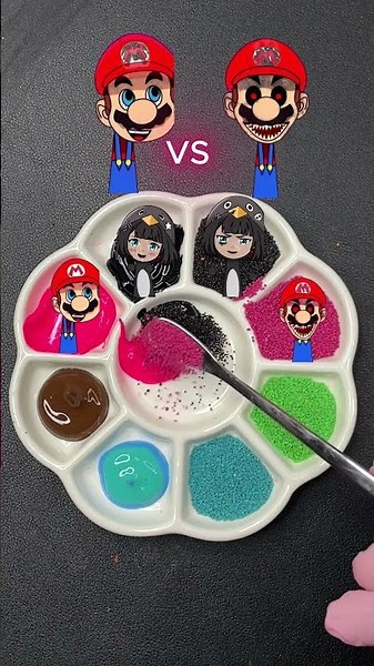 Sprunki OC Colour Mixing Battle | Normal vs Horror | Super Mario | Minecraft #satisfying #colors