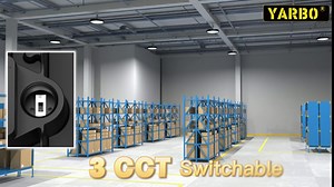 YARBO 200W LED High Bay Light 180W 160W Selectable, 3000K/4000K/5000K Switchable UFO LED High Bay Light, US Plug 5' Cable,Hanging Hook,Safe Rope,Non-Dimmable High Bay LED Shop Lights for Factory-2Pack