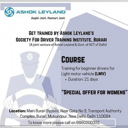 Ashok Leyland Driver Training Institute (DTI), Burari | LMV Training Program