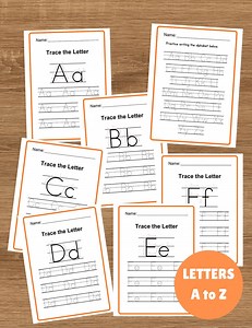 Alphabet Handwriting Worksheets for Kids | ABC Letters A–Z | A-Z Alphabet Writing Printables | Handwriting Worksheets | ABC Writing