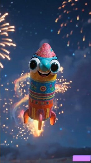 Rocket Firework Animation 🚀 | Fun Cartoon for Kids #Shorts #Firecrackers