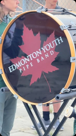 EYPB taking practice outside with the warmer weather!! And check out our new drum!! #pipesanddrums #musiclessons #yegmusic #edmonton #eypb | Edmonton Youth Pipe Band