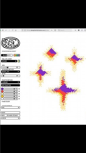 BDFM Tool Color. SVG. Bitmap / Dithering / Glitch / Dither / Pixelated style #pixelmash #pixelmator