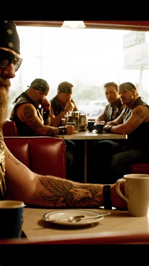 Little Girl said My Father Had That same Tattoo— 5 Bikers Froze When They Realized What It Meant 👉 https://celebrity1.uslikenews.com/quynhvan8386/little-girl-said-my-father-had-that-same-tattoo-5-bikers-froze-when-they-realized-what-it-meant-3/ The chrome catches sunlight like a mirror to the past. 10 Harley-Davidsons sit parked outside Rusty's diner, engines ticking as they cool, leather seats still warm. Inside, laughter rolls through the air, deep and raw, the kind that comes from men who've