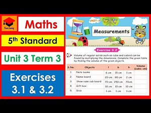 Measurement- 5th Standard- Maths- Unit- 3- Exercises 3.1 & 3.2- Pages 21 to 27- Term 3