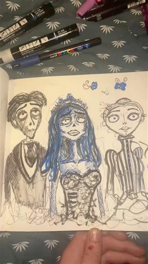 Corpse bride #trending #myartistlife #artform #trendingshorts #drawing #timburton #artist #viral #fy