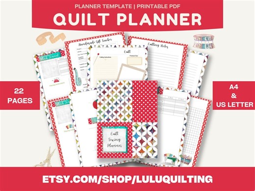 Quilting Projects Planner, Tracker & Journal - 22 Unique Pages, Printable PDF File, Quilting Journal, Quilt Planner, Quilting Project Plan - Etsy