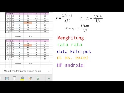 Menghitung Rata rata Data kelompok di Ms. Excel HP android