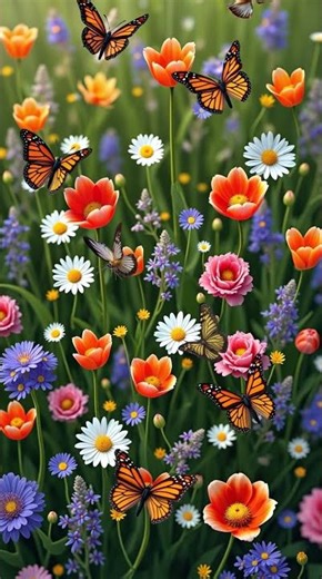 Aerial Nature Loop: Flowers, Birds, and Butterflies | Relaxing 4K View 🌸🦋🐦 #cuteanimals #cute