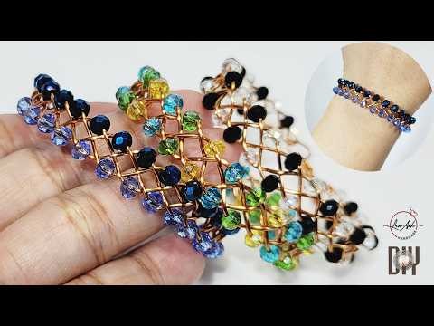 4-wire braid bracelet | Simple wire jewelry making with bead 1138