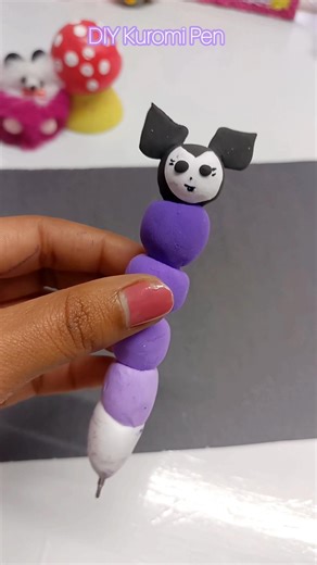 DIY KUROMI PEN 💜 #ytshorts #shorts #diy #craft #cute #viral #fyp #cutestationery #kawaii #kuromi