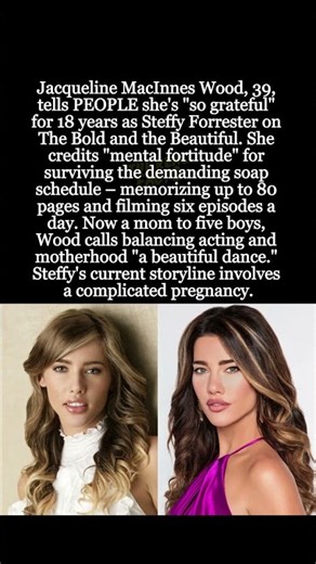 Jacqueline MacInnes Wood on 18 Years of The Bold and the Beautiful: "Mental Fortitude" #shorts