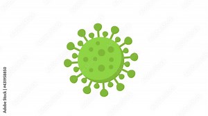 Coronavirus icon animation on the white background. 4K video. Useful for explainer video, website, greeting cards, apps, and social media posts