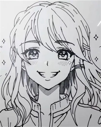 Beautiful Anime Girl Drawing ✨ | Easy Sketch Tutorial #shorts #drawing #animeeart #art #sketch