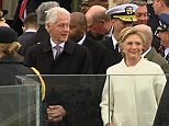 Bill and Hillary Clinton enter Trump's presidential inauguration