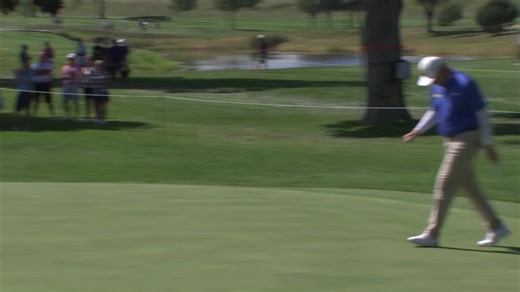 Ernie Els makes birdie putt on No. 5 at Sanford International
