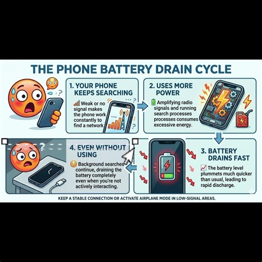 “No Signal is Draining Your Battery 😳” #tech