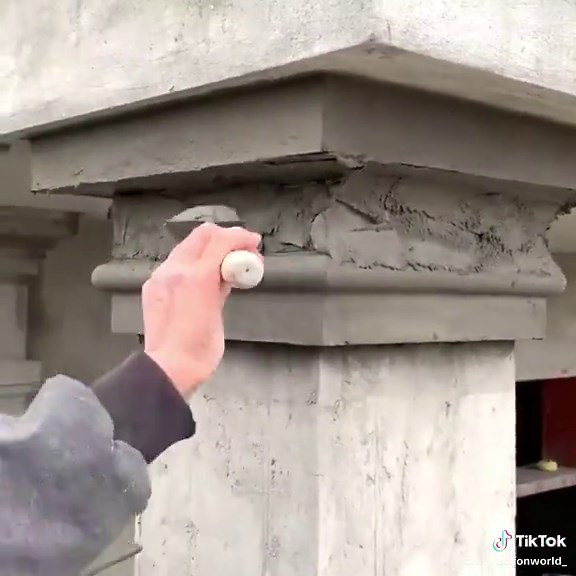Skills And Ideas For Creative Concrete Column Construction - Using Sand Cement - Round Plastic Pipes #brick #bricklaying #bricktok #bricklayer #work #contruction #building